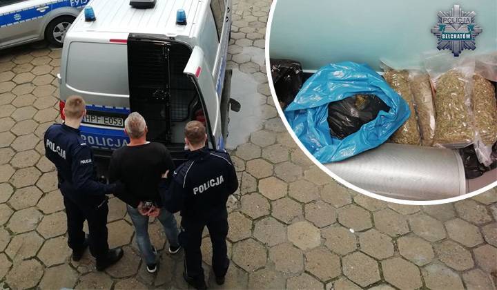 Ponad 16 kilogramów narkotyków oraz poszukiwany dwoma listami gończymi w rękach bełchatowskiej policji