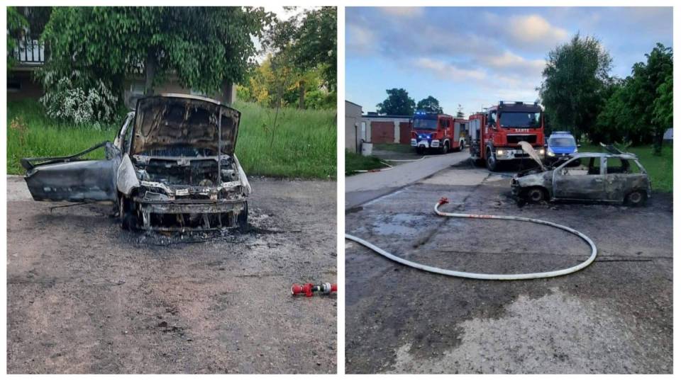 Akcja strażaków w Krośniewicach. Płonął samochód
