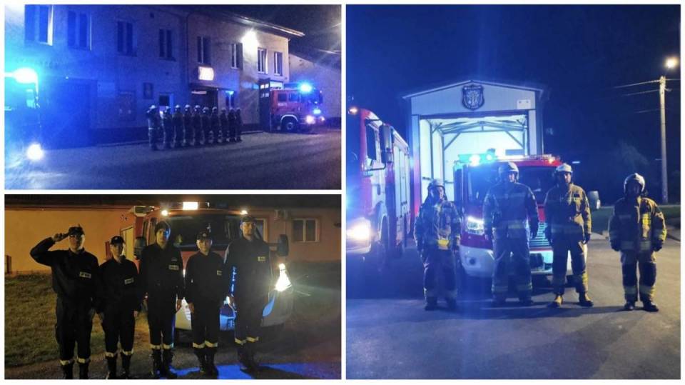 Jednostki powiatu bełchatowskiego w hołdzie strażakowi, który zginął podczas służby! Zawyły syreny, rozbłysły światła wozów [Wideo, foto]